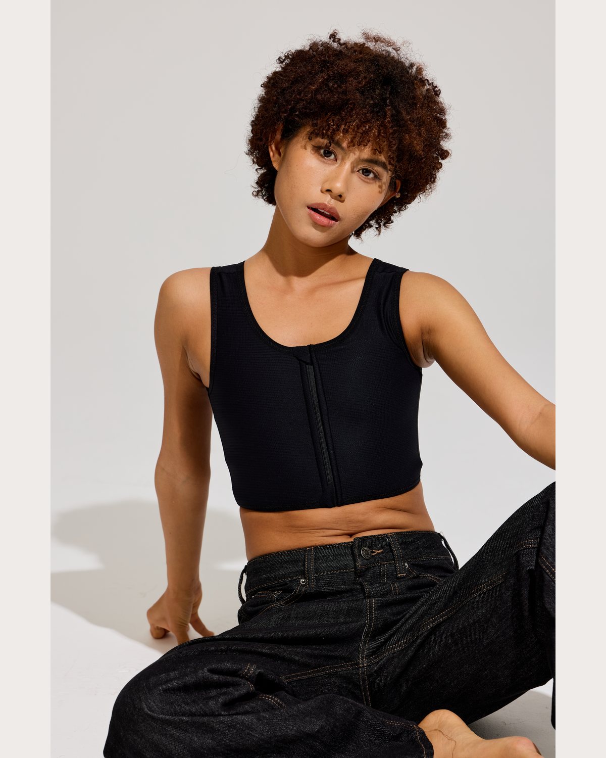 Front Zip Crop Binder Lifestyle