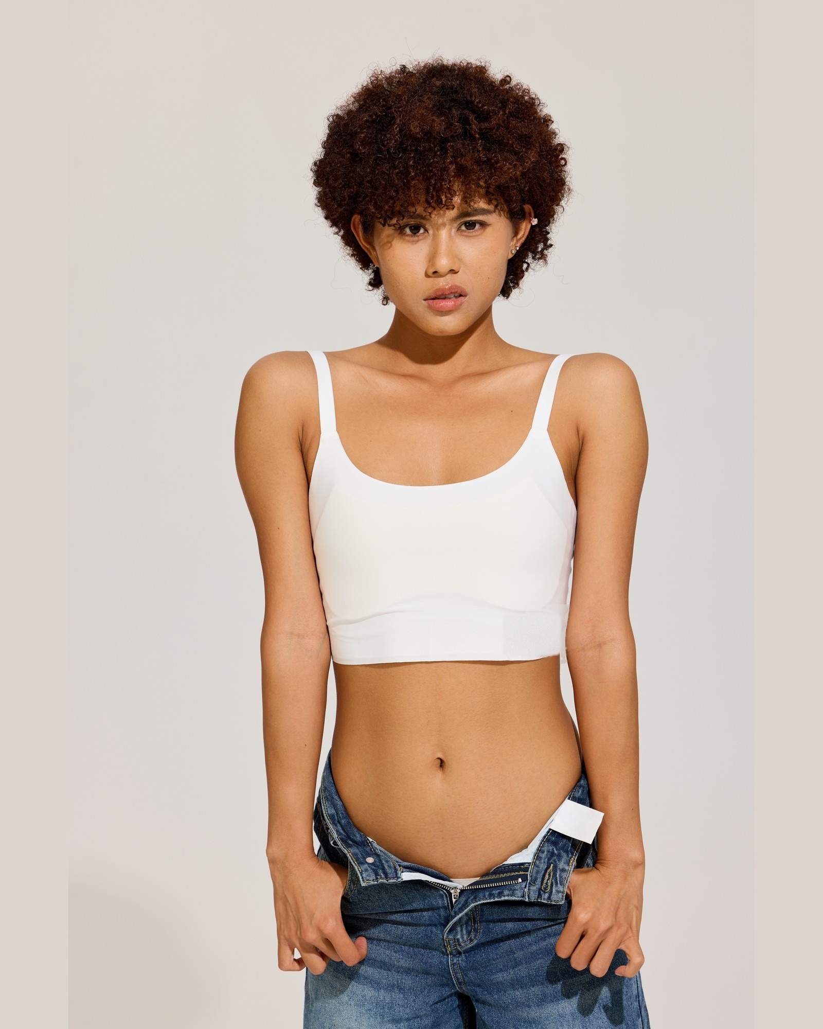 Slim Strap Cami Binder in White
