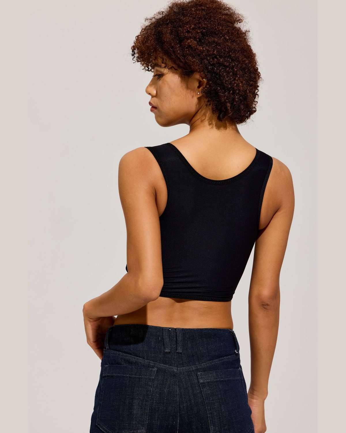 Wide Strap Crop Binder Tank Back detail