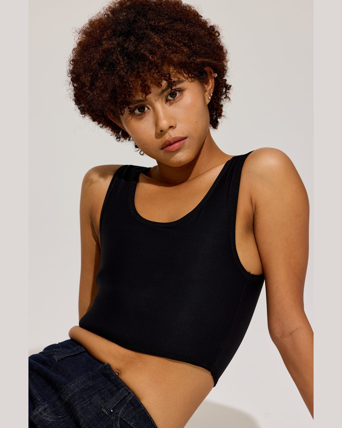 Wide Strap Crop Binder Tank Lifestyle